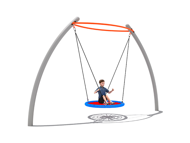 Customized outdoor backyard metal playground swing set with nest seat
