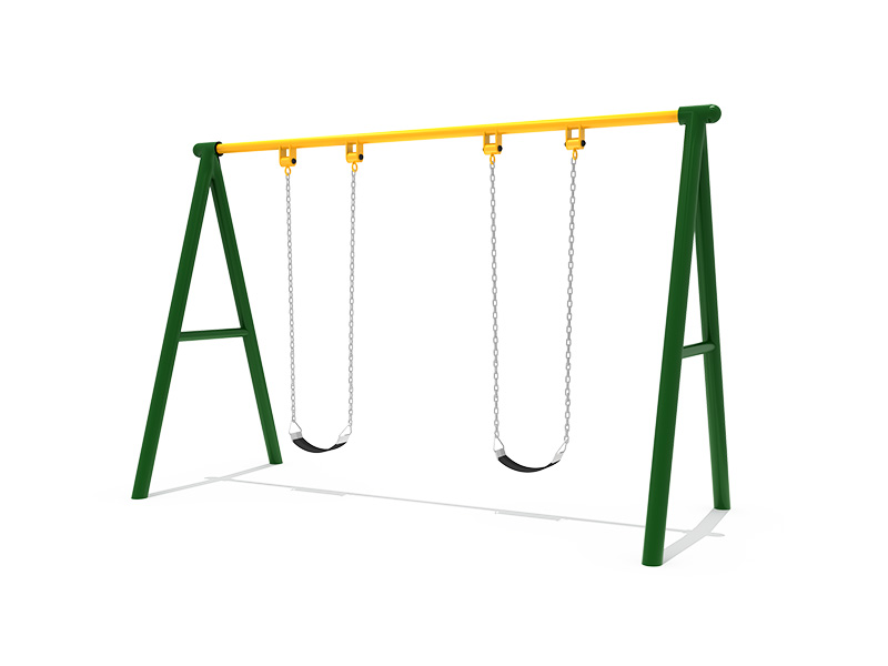 Large size double seat combination metal outdoor swing for kindergarten