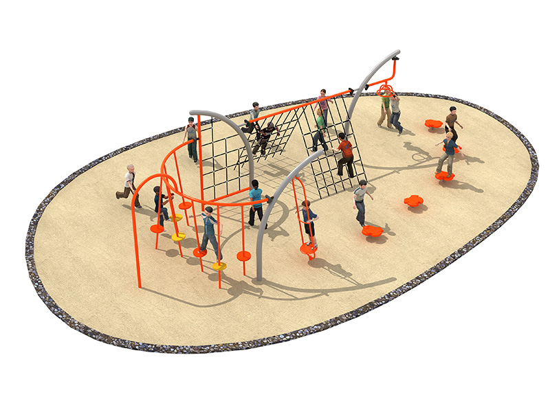 Park challenge plastic outdoor playground equipment with climbing