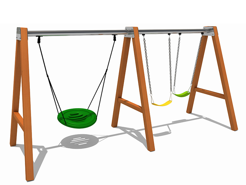 Multi-functional outdoor amusement robinia wood swing manufacturer